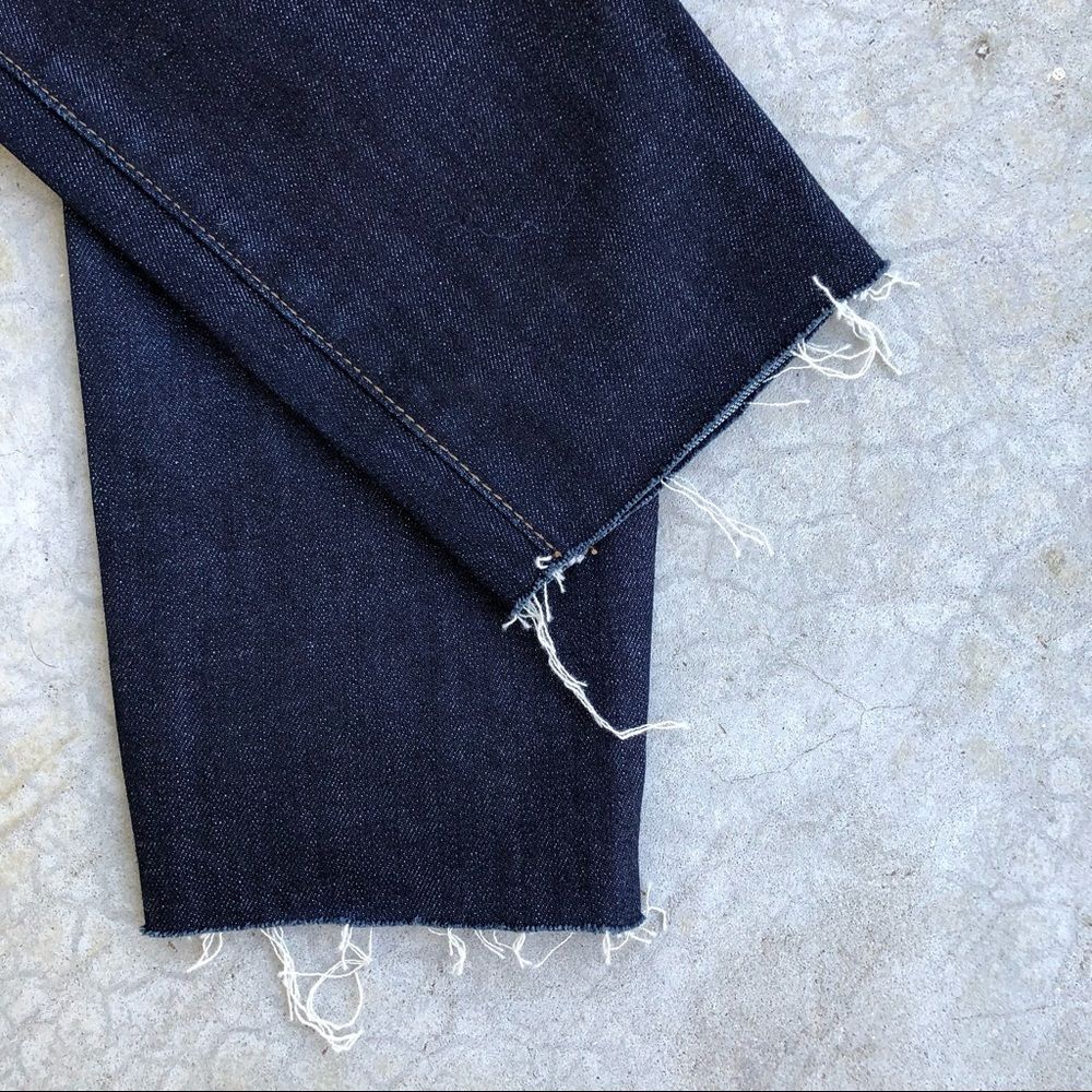 Proenza Schouler PS-J3 Jeans Hi High Rise Waisted Skinny Dark Wash Raw Hem 25 - Picture 5 of 5